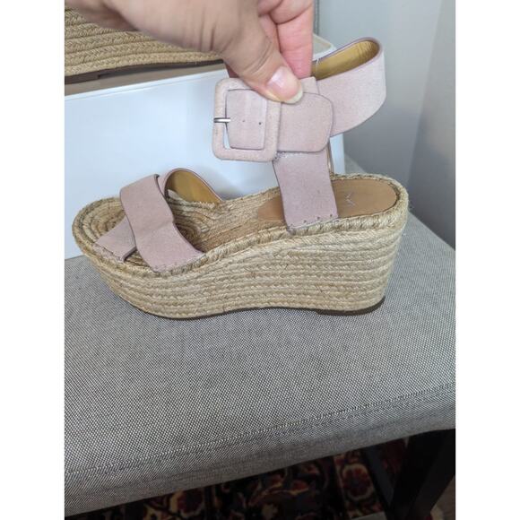 Mark Fisher pink suede espadrille platform sandal size 7 $38 - Picture 5 of 6